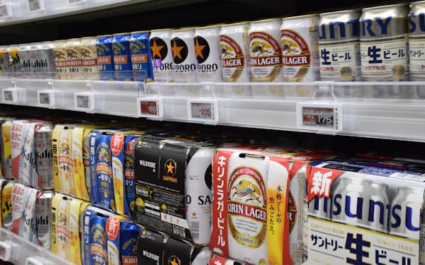 ビール系飲料の販売数量減は3カ月ぶり