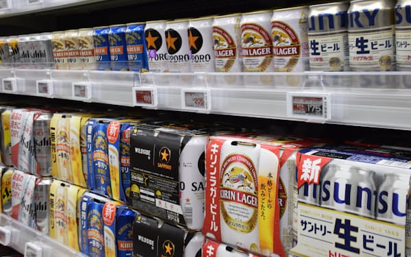 ビール系飲料の販売数量減は3カ月ぶり