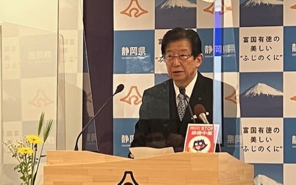川勝知事はリニア新幹線の掘削調査について「進めないよう求める態度は撤回しない」と強調した
