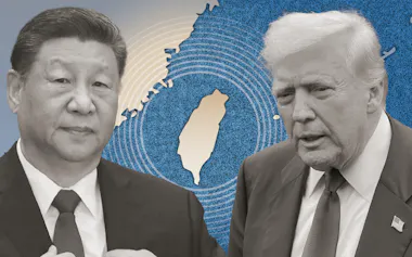 米中首脳会談で習近平氏㊧が台湾統一の意思を表明したのを機に株価は……