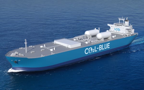 開発を目指す液化CO2輸送船のイメージ