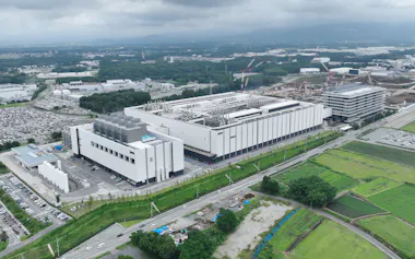 台湾積体電路製造(TSMC)の熊本第1工場(7日、熊本県菊陽町)