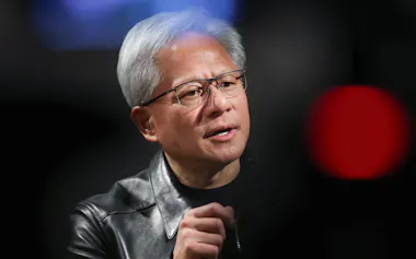 米エヌビディアのジェンスン・ファンCEO(7月16日、東京都港区)