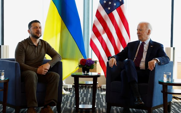 ウクライナのゼレンスキー大統領と米国のバイデン大統領は個別に会談した（21日、広島市）＝ロイター