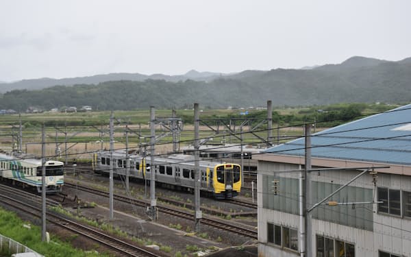 阿武隈急行の車両基地(福島県伊達市)