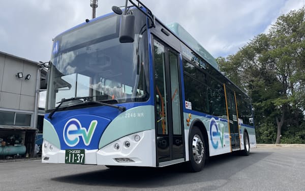 今回導入するBYD製EVバス。2030年までに環境配慮型車両の保有率を40%以上に高める