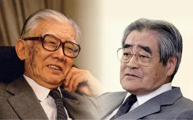 ソニーを創業した井深大氏㊧とイオンの岡田卓也氏は個人株主を大事にした