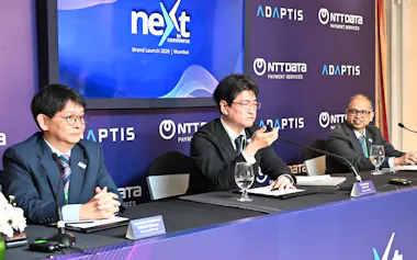 NTTデータはインドで新たな決済サービスを投入すると発表した(30日、ムンバイ)