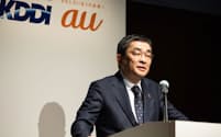 KDDIの髙橋誠社長は、値下げの影響を脱しつつある点を強調する