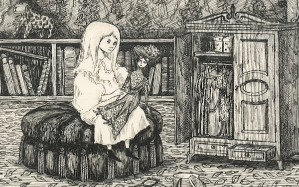 エドワード・ゴーリー『不幸な子供』 原画　1961年　ペン、インク、紙　©2022 The Edward Gorey Charitable Trust