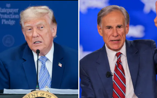 トランプ米大統領㊧とアボット・テキサス州知事=ロイター