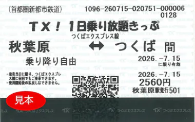 首都圏新都市鉄道は10月から、1日乗り放題切符を通年販売する=同社提供
