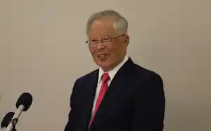 浜松市長選への立候補を表明した松島知次氏(3日、浜松市) 浜松市長選への立候補を表明した松島知次氏(3日、浜松市)