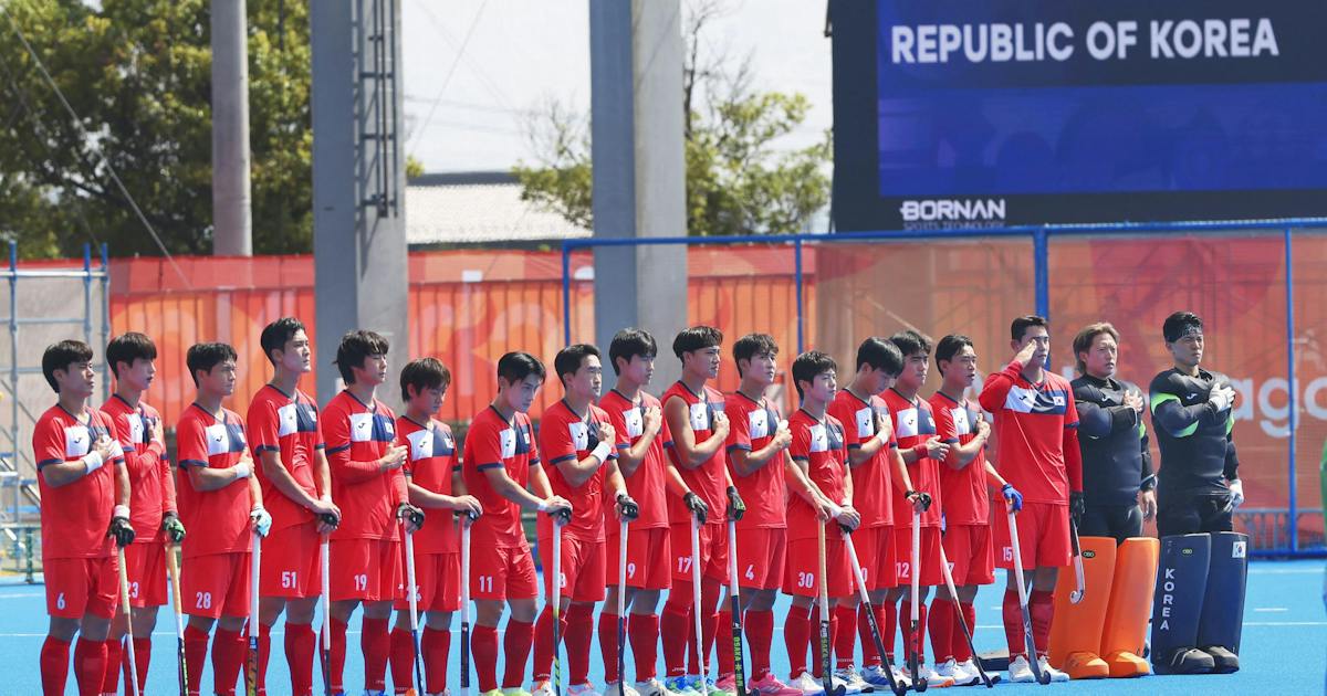 アジア大会、韓国戦で北朝鮮国歌が流れる ホッケー男子で試合前 - 日本経済新聞