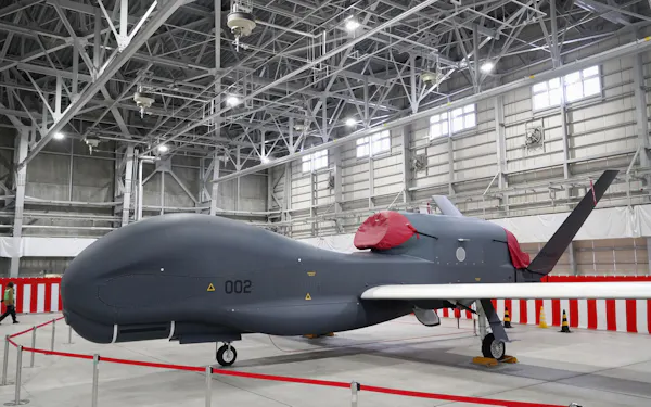 航空自衛隊の無人偵察機グローバルホーク=共同