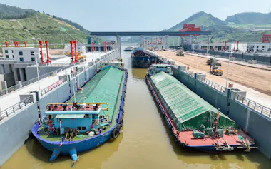 中国と東南アジアの貿易拡大に向けた水路が開通した=AP