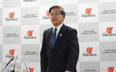 中部経済連合会会長に就任した柘植康英・JR東海相談役(5日、名古屋市)