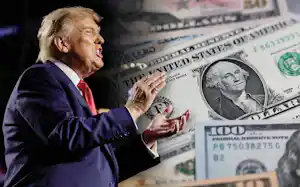 米政権への信頼低下も金利上昇の要因=NIKKEI montage/ロイター 米政権への信頼低下も金利上昇の要因=NIKKEI montage/ロイター