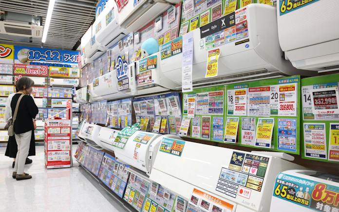 エアコン出荷額35年ぶり最高 4〜9月29%増7000億円、補助金効果