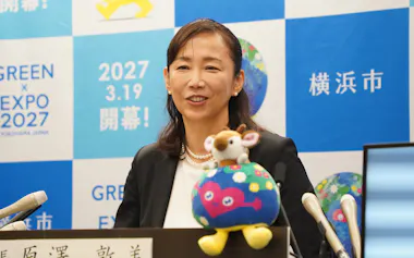 横浜市の原沢市長は就任会見で意気込みを述べた(20日、横浜市役所)