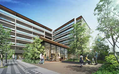 「KYOTO COCO CITY」にはパーティールームやバーベキューテラスが入る建物も整備する(完成イメージ)