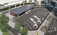 大和ハウス工業は大阪マルビル(大阪市)の跡地にバス発着場を整備する(イメージ)