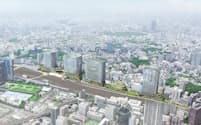 JR東が進める高輪ゲートウェイ駅周辺の開発イメージ