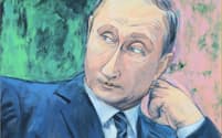 福田美蘭「プーチン大統領の肖像」（2023年、４点組のうちの１点、作家蔵）
