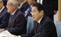 岸田首相はインボイス導入に関する関係閣僚会議で「デジタル化」の推進も呼び掛けた（9月29日午前、首相官邸）