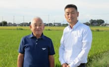 井田氏（左）は農業経験のない高橋氏に10ヘクタールの農地を託すことを決断した