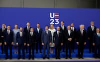ＥＵ加盟２７カ国の首脳は６日、加盟国の拡大や移民抑制策などについて議論した（スペイン・グラナダ）＝ロイター