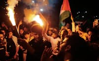 7日、パレスチナへの連帯を訴えるデモ（イスタンブール）＝ロイター