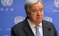 国連のグテレス事務総長は11日、イスラム組織ハマスとイスラエルの衝突を巡り発言した＝国連提供