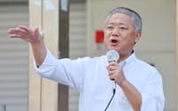 日本維新の会の馬場伸幸代表は次期衆院選の候補者擁立で「手を挙げる人が減ってきている」と語る（9月、大阪府東大阪市）