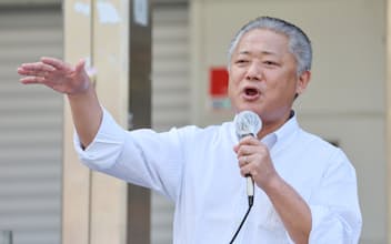 日本維新の会の馬場伸幸代表は次期衆院選の候補者擁立で「手を挙げる人が減ってきている」と語る（9月、大阪府東大阪市）