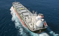 LNGを燃料として石炭を専門に輸送する大型船「松陽」