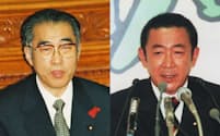 小渕元首相㊧は橋本元首相㊨の減税路線を踏襲した