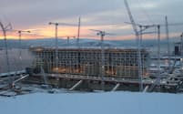 ムルマンスク近郊で建設が進むアークティック2のLNG生産施設（2021年11月）
