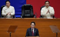 フィリピン議会で演説した岸田首相（4日）=ロイター