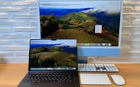 「MacBook Pro 14インチ(M3 Max搭載)」(左)と、オールインワンパソコン「iMac(M3搭載)」