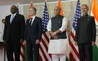 米国とインドは対中国で協力を深める（10日、ニューデリー）