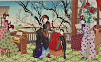 「梅園唱歌図」（1887年=明治20年、Kazuko Collection蔵）