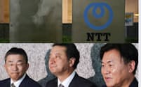 楽天グループの三木谷浩史会長兼社長（右）の投稿に、NTT広報室が「ナンセンス」と反論した