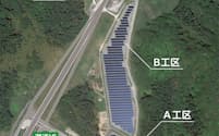 富山県氷見市の宇波地区で太陽光発電所を建設。3つの工区に分かれる