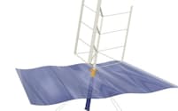 開発する発電機は海面に垂直に浮かべる浮体式で、矢の羽根部分と似た独自構造になっている（画像はイメージ）