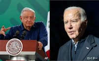 メキシコのロペスオブラドール大統領㊧とバイデン米大統領は移民問題の高官協議で合意した