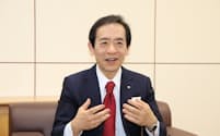 NTT東日本の渋谷社長は「陸上養殖や再生可能エネルギーといった新分野も注力している」と話す