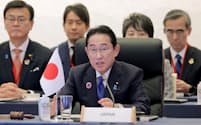 日本と東南アジア諸国連合（ASEAN）の特別首脳会議であいさつする岸田首相（23年12月17日、東京都港区）