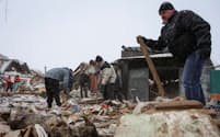 ロシアのミサイル攻撃で破壊された家屋（8日、ウクライナ東部ハリコフ州）＝ロイター