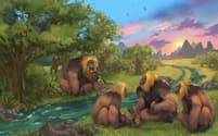 史上最大の類人猿とされるギガントピテクス・ブラッキーの想像図＝豪サザンクロス大学提供